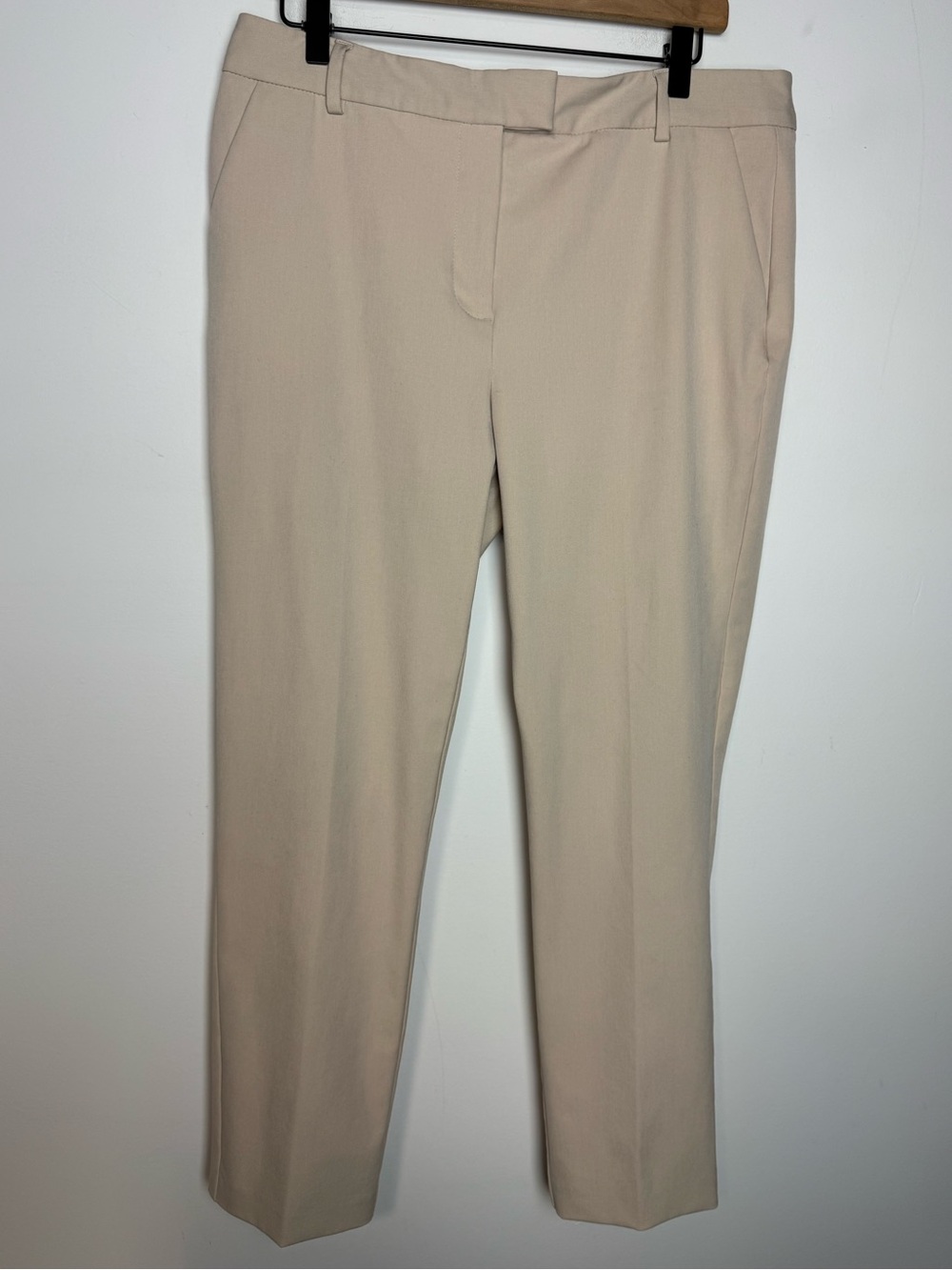 Reiss Slim Fit Cream Crop Trousers 10